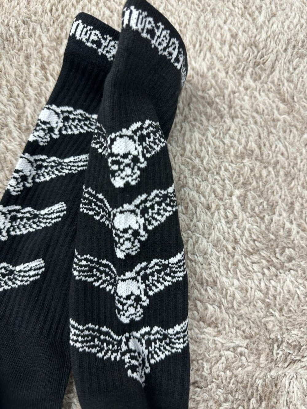 Chrome Hearts X Foti Socks Black Wings Skull M Us 5-8 Made In Japan Nwt — image 7 of 8